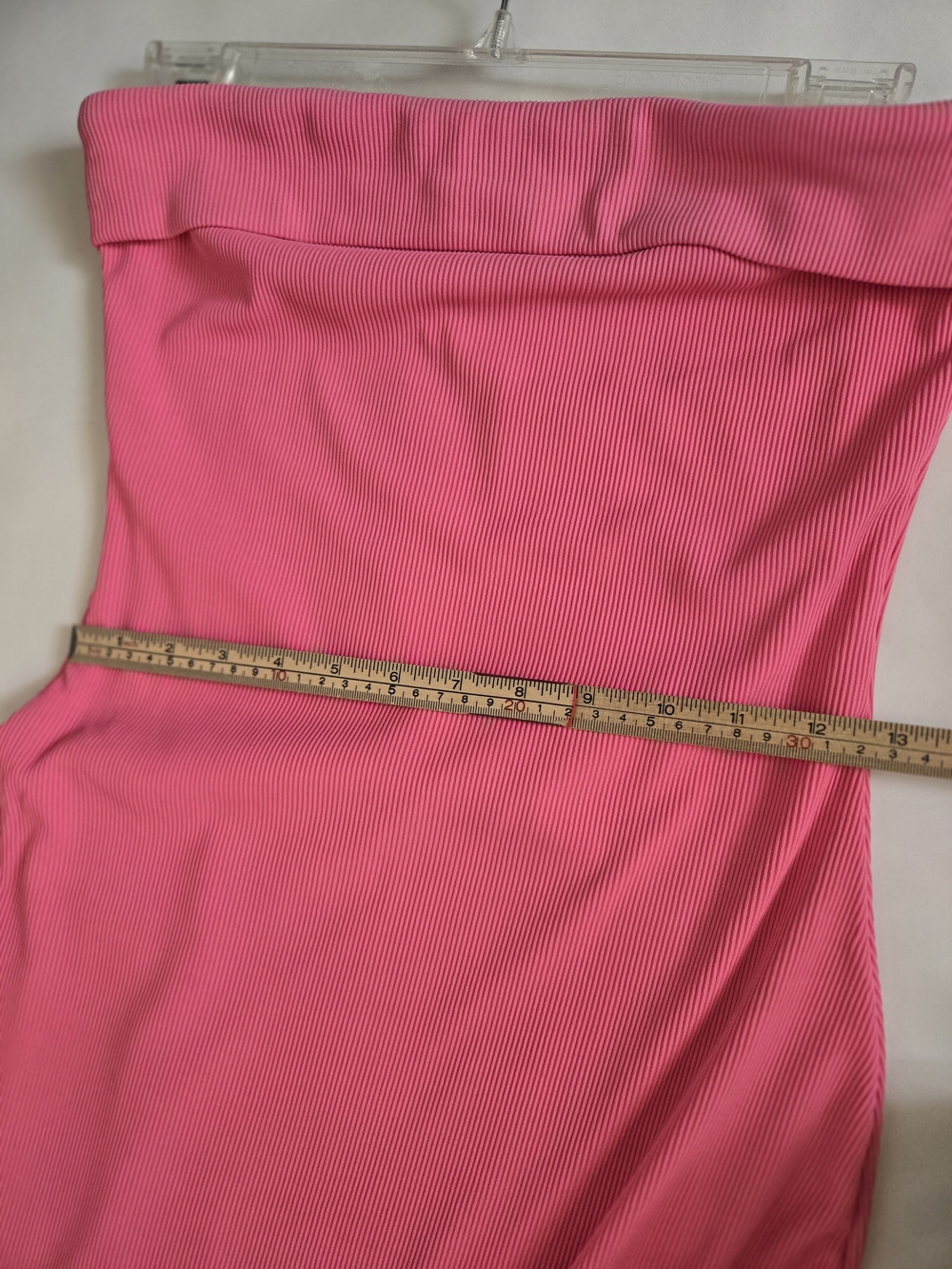 NWT Hot Pink Strapless Column Dress Cuffed Neckline Bodycon Women's Size Small - Picture 8 of 10